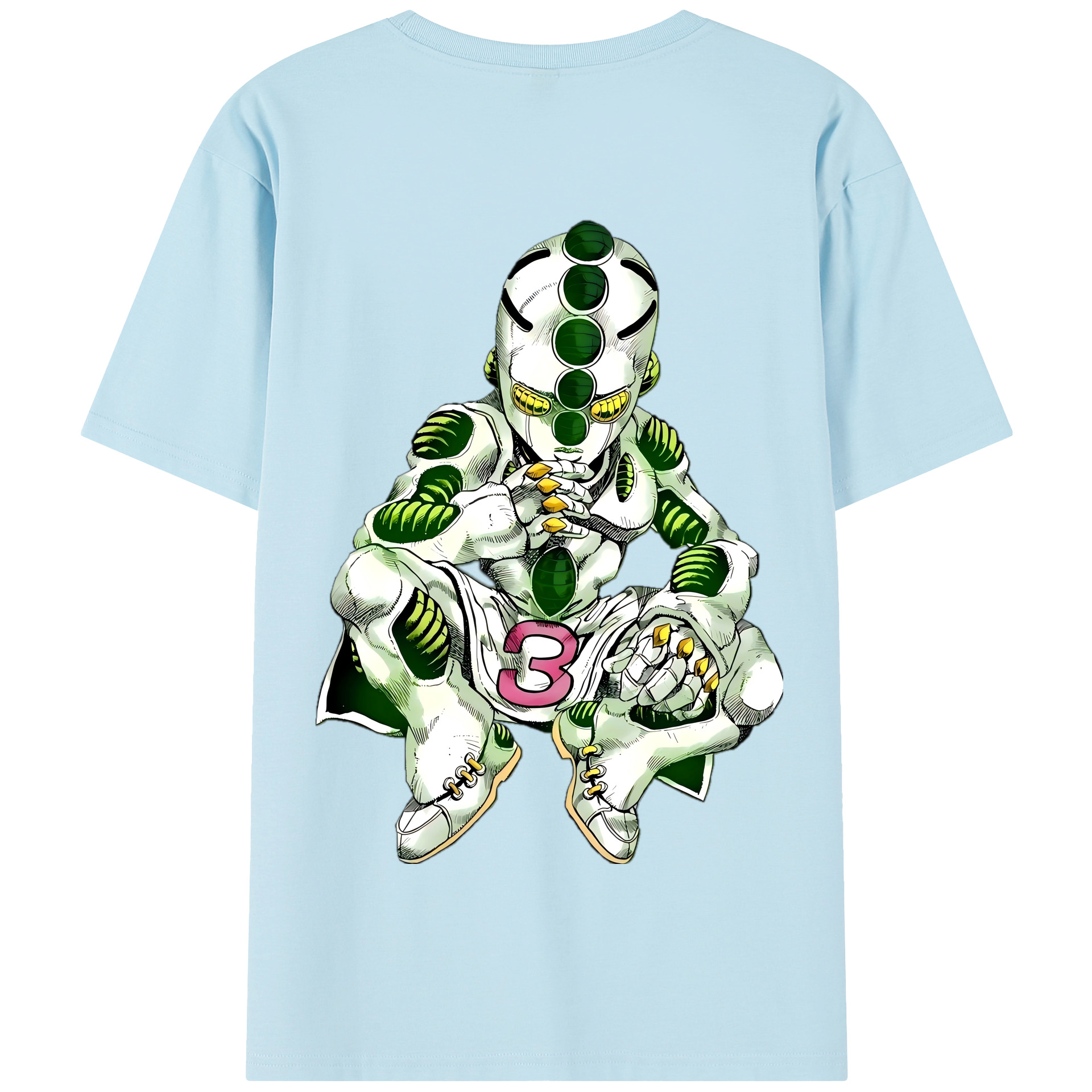（画像用） ジョジョの奇妙な冒険 広瀨康一 JoJo's Bizarre Adventure Hirose Koichi 綿100％半袖Tシャツ（背面プリント）